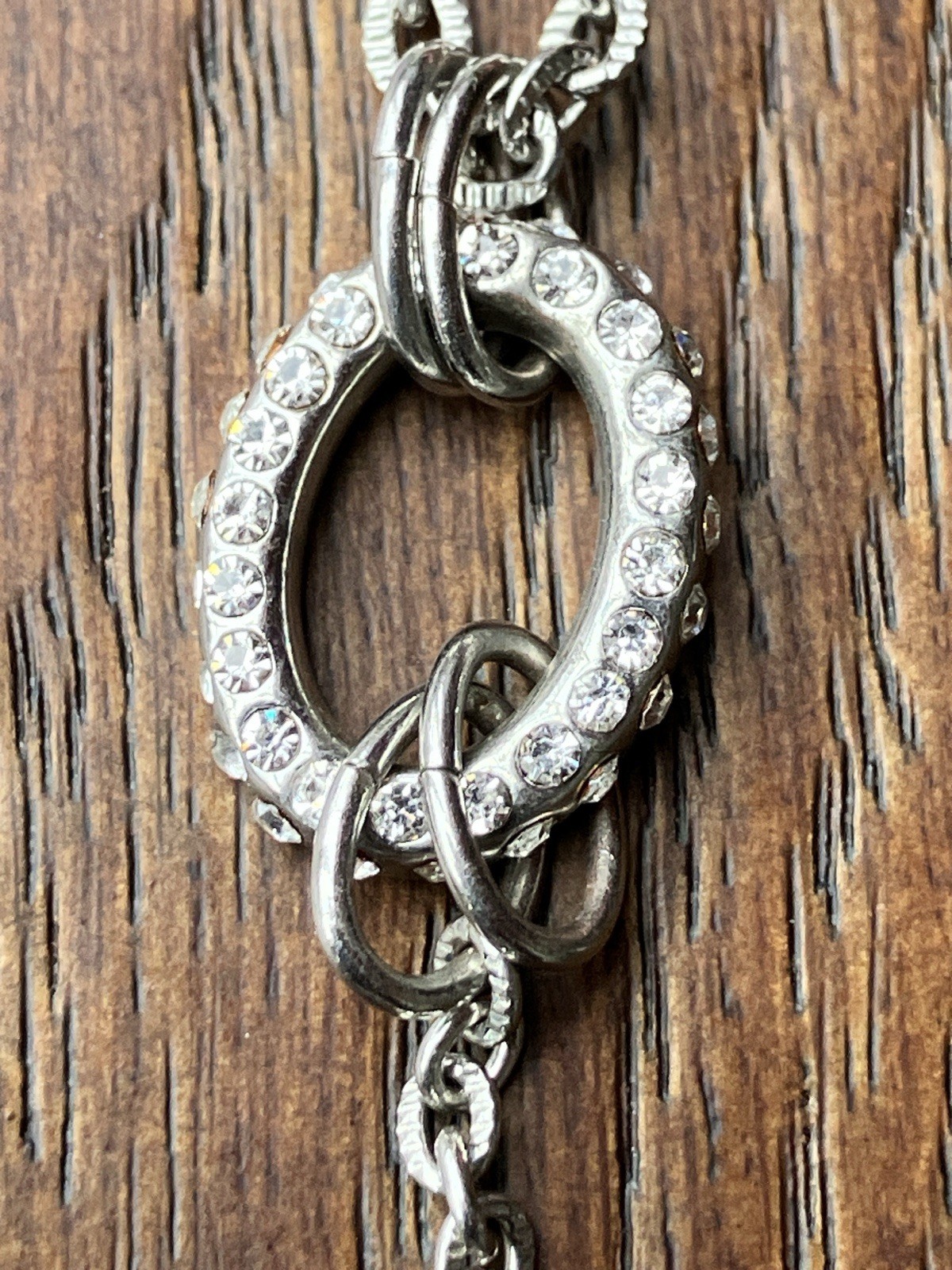 Sparkling Rhinestone Pavé Interlocking Circles Pe… - image 1