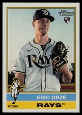 2025 Topps Heritage #589 Eric Orze RC Tampa Bay Rays