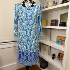 LILLY PULITZER SEA GLASS AQUA Meduim SEAHORSE MERMAID SHELL Sophie Dress