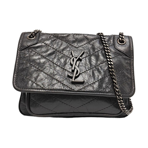 Yves Saint Laurent NIKI Shoulder bags Leather Grey Free Shipping | Duties Paid
