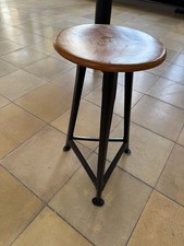 Werkstatthocker,Arbeitshocker,Sitz Schichtholz Buche, Gestell Stahl, schwarz