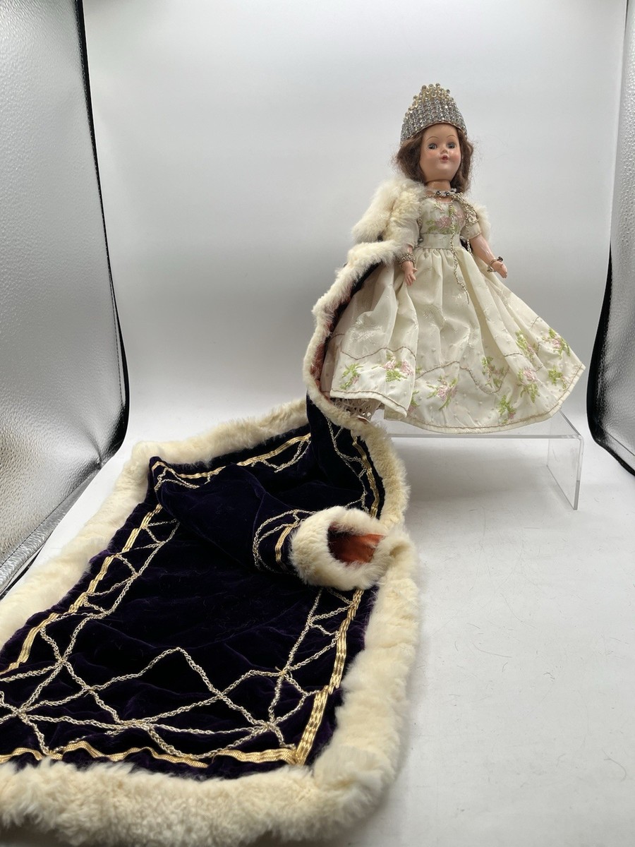 VTG Queen Elizabeth II Coronation Doll 1953 12” Custom 36”Ermine