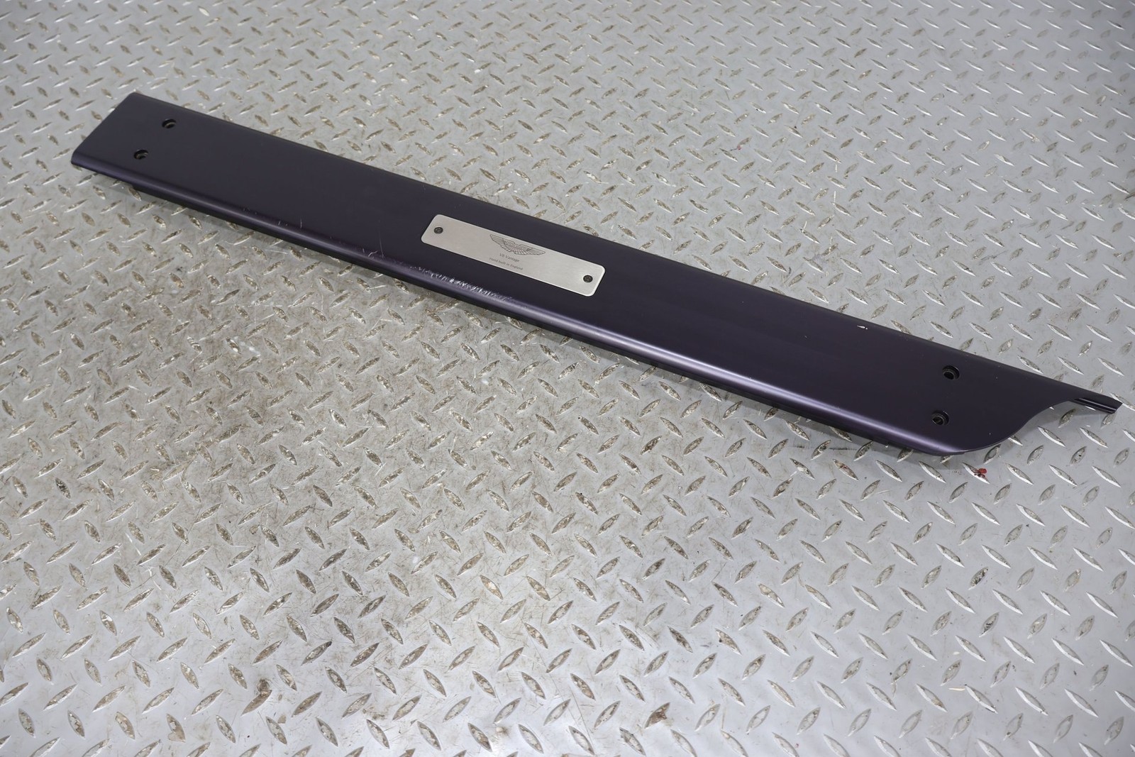 09 Aston Martin V8 Vantage Left LH Interior Door Sill Plate W/ Insert (Black)