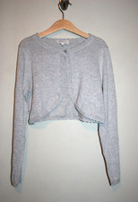 Girls Trendstitch Silver Sparkle Cropped Bolero Cardigan Sweater 9/10
