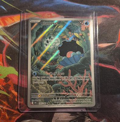 Pokemon TCG Clamperl 195/182 SV10 Destined Rivals IR Full Art Holo EN