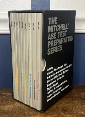 The Mitchell ASE Test Preparation Series A1-A8 +L1 Book Repair Information W/Box