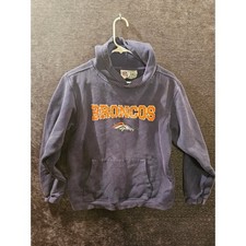 Kids Denver Broncos NFL Hooded Sweatshirt Blue Orange NFL Logo Size Medium