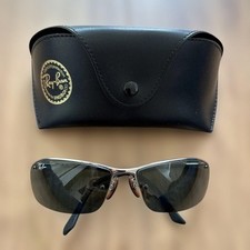 Ray Ban RB 3183 Sunglasses Metal Frame Gray Lenses Vintage Classic Style