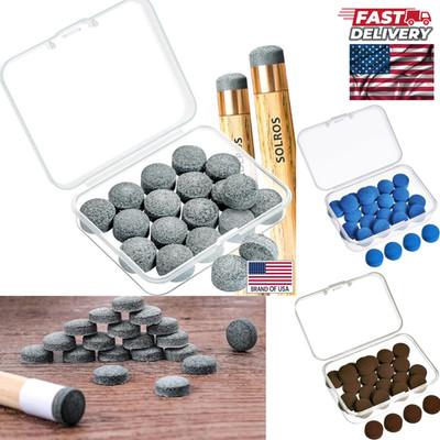 Billiard Pool Cue Tips Pool Cue Stick Tip Replacement Repair Kit w/ Storage Box