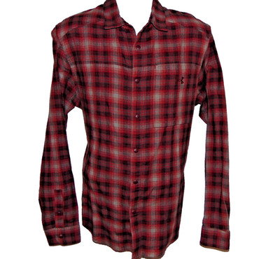 Under Armour Flannel Plaid Snap Button Down Long Sleeve Shirt Men's Size Large