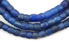 Old Rare Dark Russian Blue African Glass Beads (5-8mm) (2994A569)