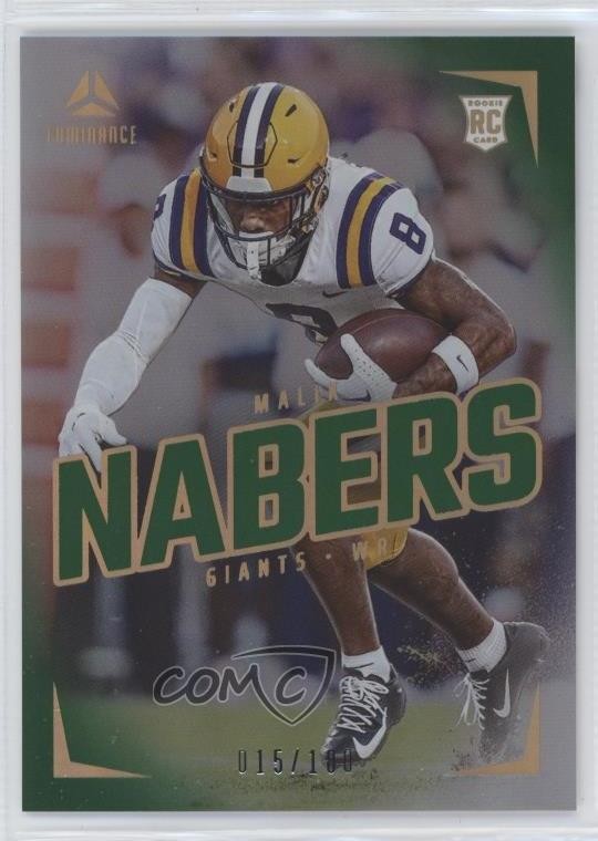 2024 Panini Luminance Rookies Green 15/100 Malik Nabers #109 Rookie RC g1d