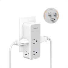 Multi Plug Outlet Extender with 360 Rotating Plug, 1875W Wall Outlet Splitter w