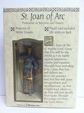 Joan of Arc in Armor with Flag Patrons and Protectors Figurine