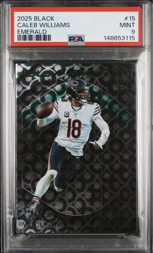 2025 Panini Black Caleb Williams Emerald /15 Bears PSA 9 POP 1 None Higher! 🔥