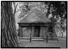 2. EAST (FRONT) ELEVATION - Egyptian-Style Tomb, Calvary Cemetery, Newburgh,