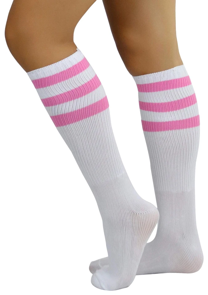 Top de acrílico hasta la rodilla con rayas para mujer - blanco/rosa Foto 3 de 4
