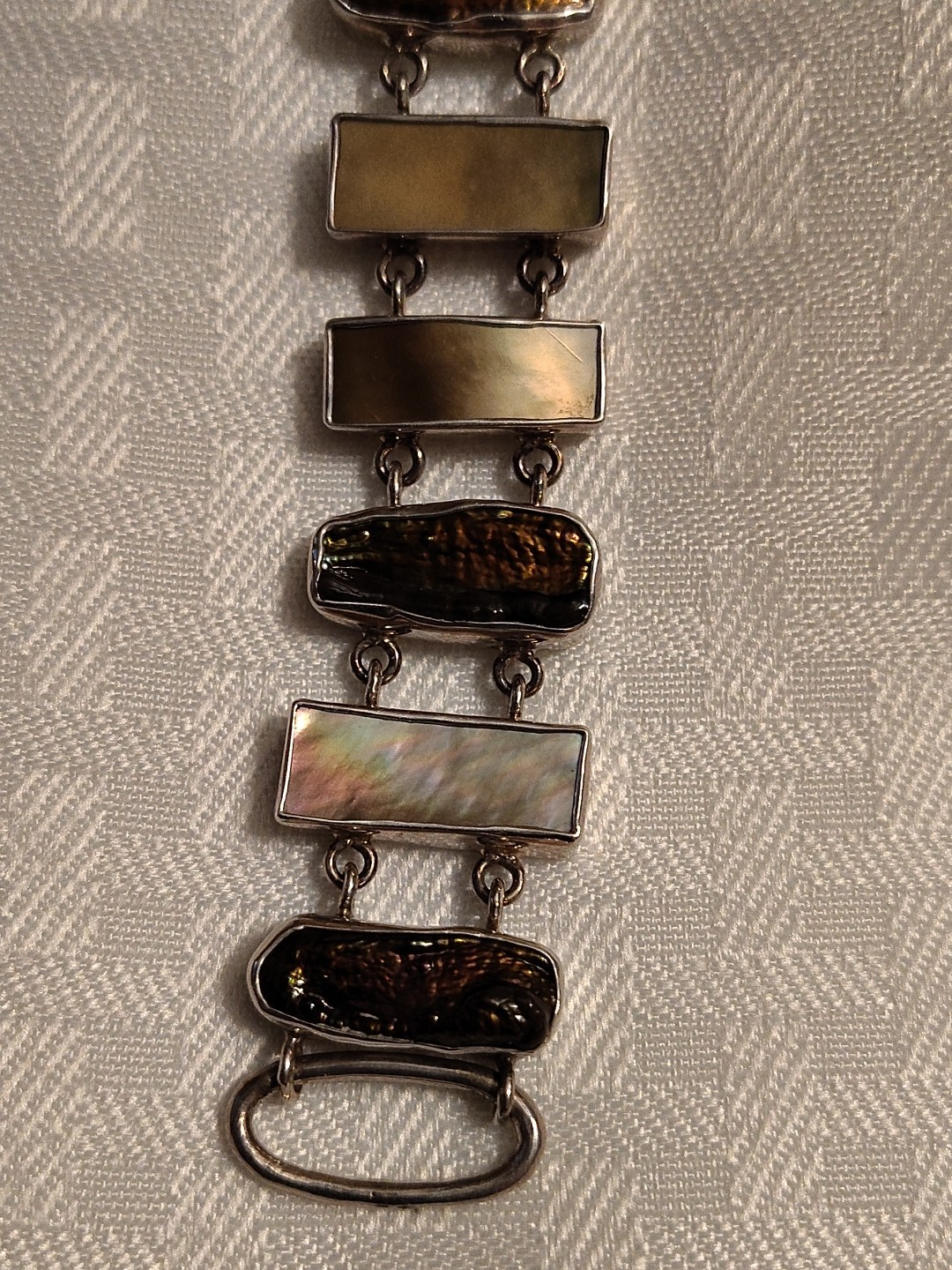 Artisan Multi Panel Link Sterling Silver 925  Bra… - image 18