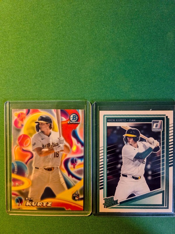 Nick Kurtz "2" rookie card lot. 2025 Bowman Melt Mashers.  Las Vegas Athletics