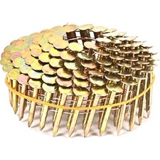 Coil Collated Roofing Nails - 600 Count, 15 Degree, Electro Galvanized Finish