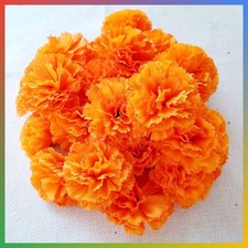 Artificial Marigold Flowers 30 Count Orange Silk Heads 2 Inch for DIY Garland