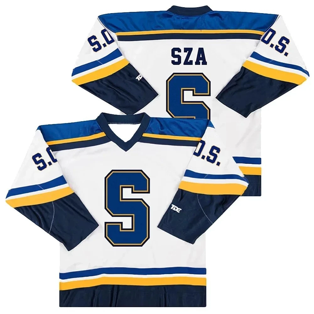 SZA SOS Blind Graphic Hockey Jersey Number 7 Long Sleeve Streetwear Unisex S-4XL - product detail image 1