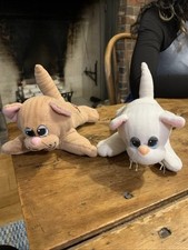 Vintage Tonka Pound Purries Kitty Cat Plush White  Brown Stuffed Animal 2 Pack