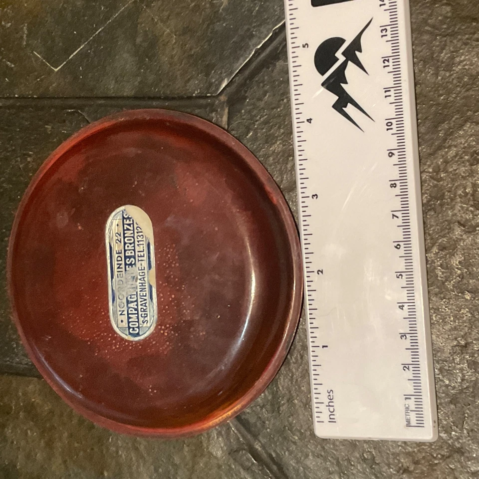 Esmalte “peça única” peixe em cobre por Compagnes Bronzes redondo 4x4” - Imagem 3 de 4