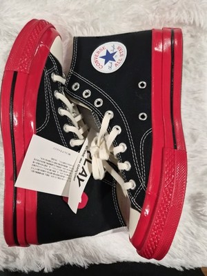 Size 8 - Comme des Garçons Play x Converse Chuck 70 High Black Red