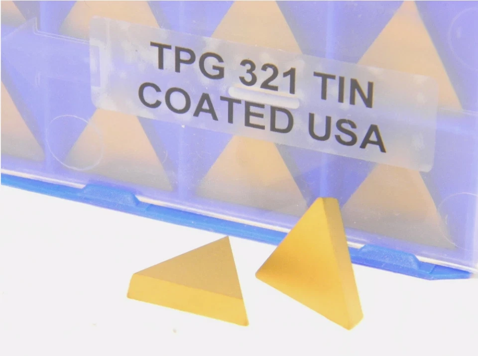 ZHOUZIMI TPG321 Gold-Coated Carbide Inserts (10PCS) | CNC Turning for Aluminum/Brass/Ligh