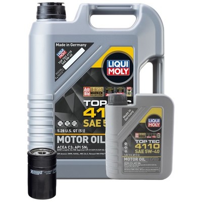 6L Liqui Moly Top Tec 4110 5W40 Hengst Engine Oil Change Kit for Golf 2.8 V6 AAA