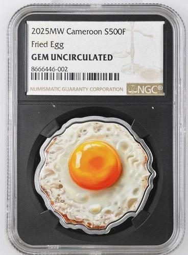 FRIED EGG 2025 500 Francs Cameroon Mint of Poland NGC GEM Uncirculated