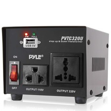 Pyle Step Up and Down Converter - 500 Watt Voltage 500 Watt, Black