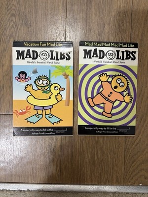 VTG Mad Libs 2 Books 1988 1998 Price Stern Sloan Classics Unused Vintage Condit