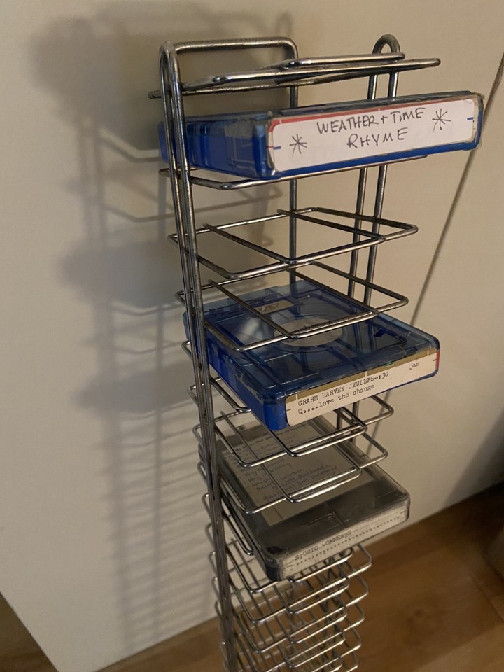 1 NAB Broadcast Cart Rack Holds 25 Radio Station Carts. Wall Mounted ...