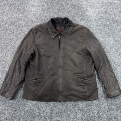 Leather Limited Jacket Women's 2XL Brown Leather Full Zip Coat Lined Classic