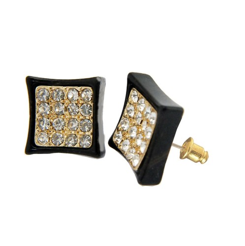 Hip Hop Fashion 12 mm Square Push Back Ohrstecker TE 502 - Bild 3 von 5