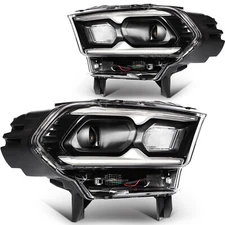 Headlights Assembly For 2021-2024 Dodge Durango Black Housing w/LED DRL Pair