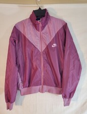 Vintage 80's Women's Nike Medium Purple Nylon Track Jacket Windbreaker