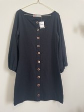 FP Free people Beach Dress Black Size Small 3/4 Sleeves Knee Length NWT