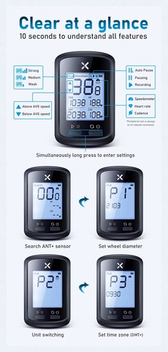Bicycle Computer Wireless Speedometer Waterproof Bicycle Speedometer Odometer - Picture 15 of 27