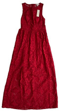 MIAMI Red Sleeveless Key Hole Back Partially Lined Maxi Dress Womens XXS  *NEW*