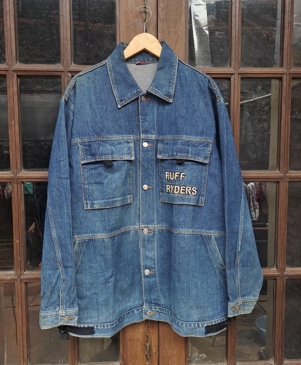 Vintage Y2K Ruff Ryders dirty denim Jacket Mens XL Hip Hop Rap | eBay
