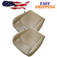 For 09-12 Dodge Ram 1500 2500 Driver & Passenger Bottom Leather Seat Cover Tan