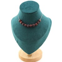 Edelsteine & Edelsteine. Collier 10 Perlen Roter Tigerauge Matt 8 Mm