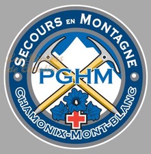 STICKER PGHM SECOURS EN MONTAGNE 74 CHAMONIX GENDARMERIE MONT-BLANC SC040