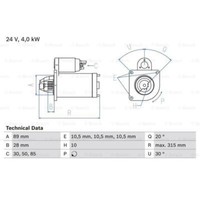 Bosch Anlasser Starter 4Kw 0 986 023 210