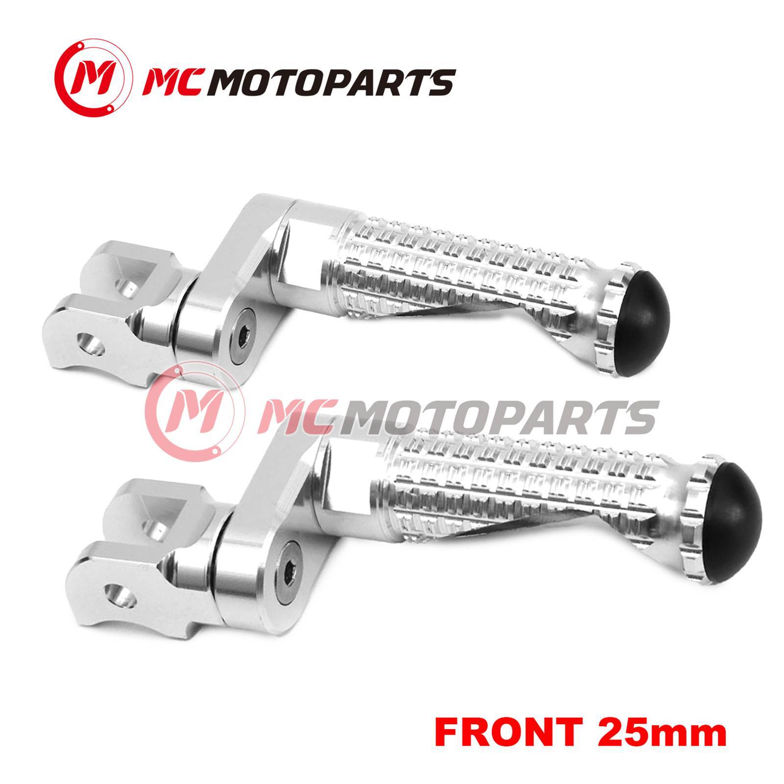 MPRO Silver 1 in Adjustable Front Foot Pegs For Yamaha XSR 700 1620 19