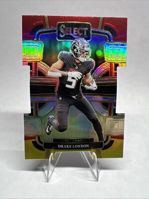 2023 Panini Select Drake London Concourse Red And Yellow Die-cut Prizm