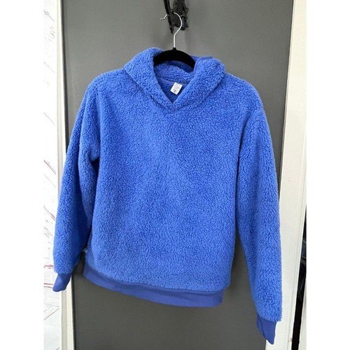 Athleta girl size xxl 16 blue periwinkle sherpa fleece hoodie jacket